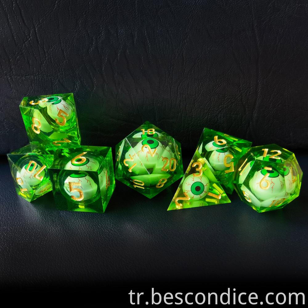 Rolling Eye Liquid Core 7 Pc Dice Set 2